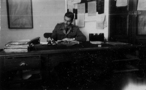 Flying Officer McDonald(?) in the Flight Office